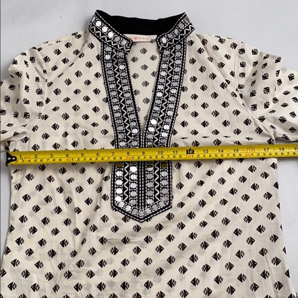 Tory Burch multicolor fish print tunic cream and black 6 - Picture 11 of 15
